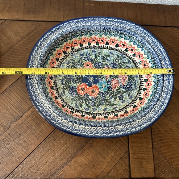 Polish Pottery Boleslawiec Poland Unikat Large Floral Ceramic Covered Dish Baker - Picture 9 of 12